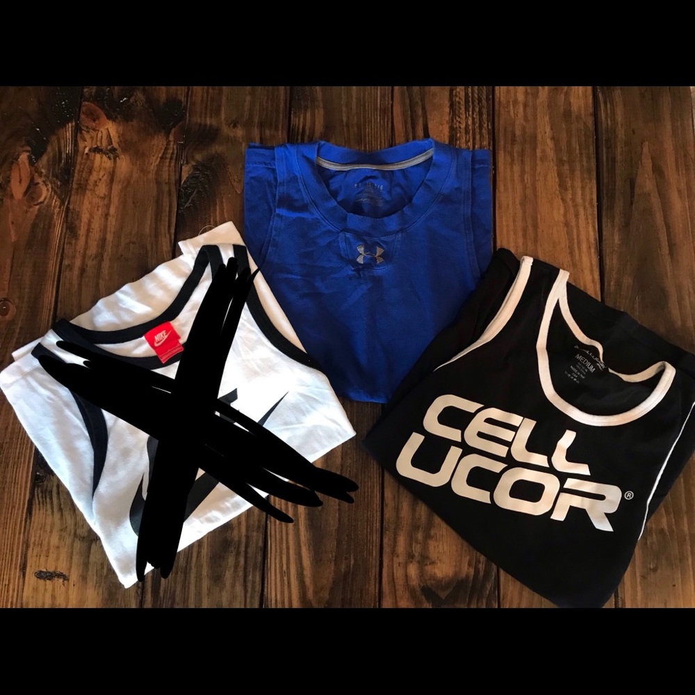 Two men’s workout tanks